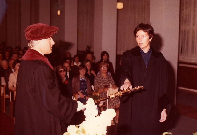 Promoce Dagmar Lastovecké na právnické fakultě v Brně. Zdroj: archiv pamětnice